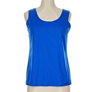Chicos Women's enamel blue sleeveless stretch tank top sz 3 or extra large